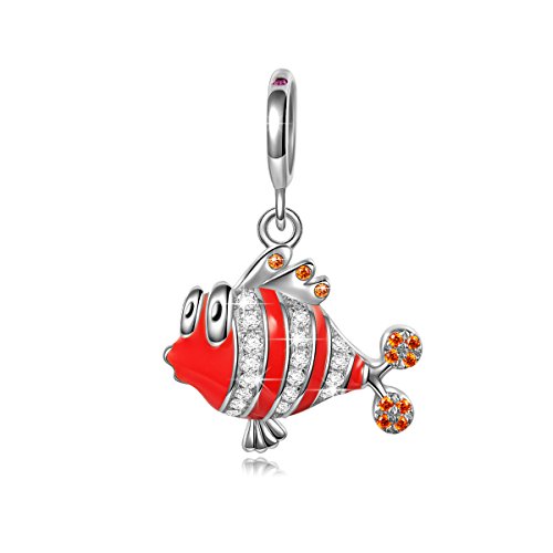 NinaQueen Clownfish 925 Sterling Silver Charms for women fit pandora charms  bracelet
