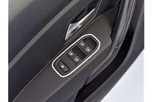 AUTOCOVR Copertura In Acciaio per DUSTER 2 II 2017 2018 2019 2020 Accessori - 4 Pezzi per 4 Comandi Degli Alzacristalli Cornice Targa Inox Metallo Spazzolato Interni Fatto Su Misura Decorazioni Tuning