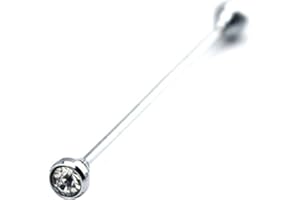 Bodhi2000 Men's Suit Shirt Barbell Collar Pin Bar Set Tie Clips Lapel Stick - White