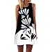Produktbild verfügbaren Angebote,kleider Ronamick Vintage Boho Frauen Sommer Sleeveless Strand Printed Short Mini Dress rockabilly kleid bunt cocktailkleider schulterfrei (weiß 2, L)
