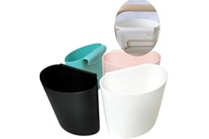 RIKYO 4 portavasos colgante, contenedores colgantes, accesorios de carrito rodante, accesorios de carrito utilitario, macetas colgantes, organizador de pared de cocina, color negro/rosa/azul/blanco