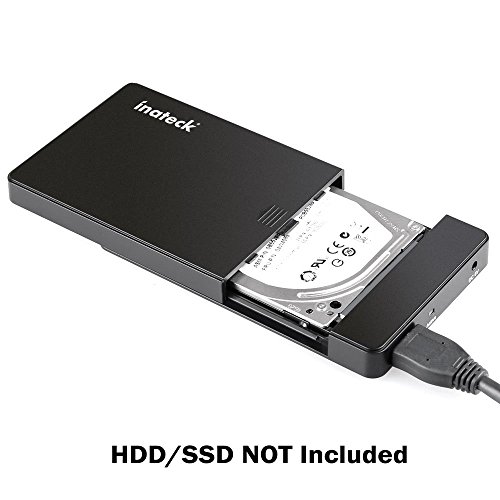 Inateck USB 3.0 Externes 2,5 Zoll Festplattengehäuse für 9.5mm 7mm 2.5 Zoll SATA-I, SATA-II, SATA-III, SATA SSD und HDD, Unterstützt UASP - 9