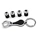 Price comparison product image DSYCAR 1 Set Anti-theft Valve Caps Universal Car Dust Caps Valve Stem Cover + Wrench Keychain for Car/Motorcycle/Bike