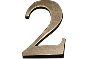 Zayookey Metallo Numero Civico Antichi 4 Pollici (10 cm) Moderna Numeri Indirizzo di Casa di Porta in Bronzo House Number per Cassetta Postale Stradale (Door Number 2)