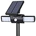 Produktbild Solarleuchte , Homecube 360 ° Rotating Solarbewegungs -Sensor Außenleuchten Wasserdicht 24 LED-Garten-Scheinwerfer / Wandleuchten mit Dual Head und USB-Kabel (weißes Licht)