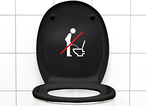 Grandora W733 WC Aufkleber Piktogramm im Sitzen pinkeln schwarz - 3