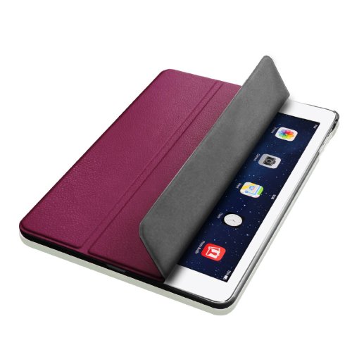 Invero® Premium Leder Smart Cover Case Schutzhülle Etui Tasche für Apple Ipad Air / Ipad 5 5th Gen mit Rückenschutz und Unterstützt Sleep / Wake Funktion umfasst Displayschutzfolie & Stylus (Lila / Purple) - 4