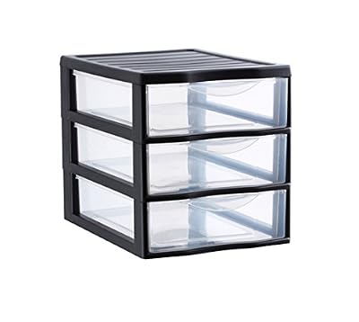 SUNDIS 4218025 Orgamix A4 Tour de Rangement Plastique Transparent/Noir 36,5 x 26 x 25,5 cm