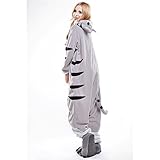 Free Fisher Damen/ Herren Schlafanzug Pyjama, Tier Kostüm, Katze Grau, Gr. L (Körpergröße 170-178 CM) - 