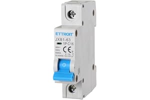 ETTROIT INTERRUTTORE MEGNETOTERMICO PER BARRA DIN 1 MODULO 1P 240V CURVA C 6KA 16A
