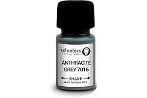 SD COLORS Pintura de retoque nueva GRIS ANTRACITA RAL 7016 8ML REPAIR SCRATCH CHIP BRUSH