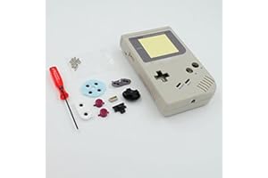 PERFECT PART Carcasa completa de repuesto para consola Gameboy Classic 1989 GB DMG, pieza de reparación, color gris