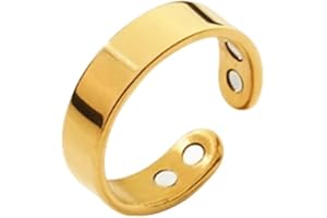 Ticome Calmi Ring,Adjustable Natural Calmi Women's Energy Balance Relieve Anxiety Opening Ring, Menopausal Accessory (Gold)