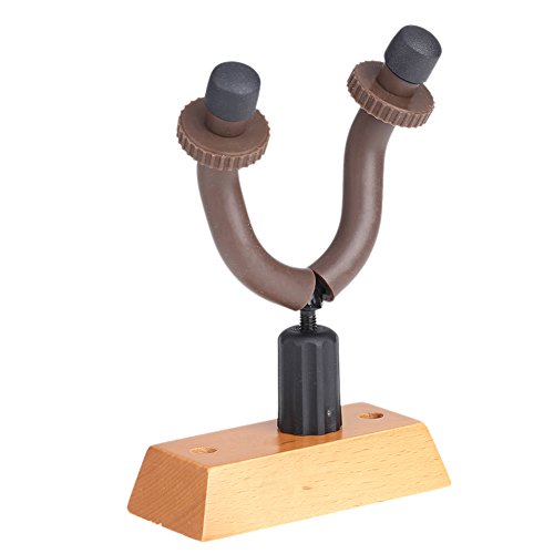Preisvergleich Produktbild DDG EDMMS Gitarrenständer, akustischer Gitarrenwandständer akustischer klassischer und elektrischer Gitarre, Bass und Ukulele, natürliche hölzerne Farbe
