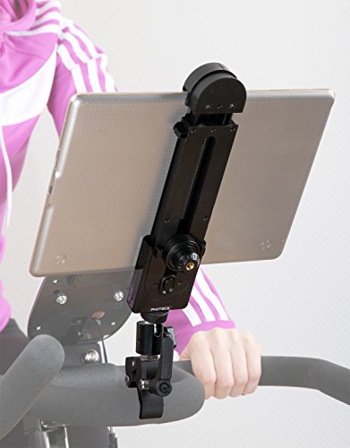 Photecs® Universal Tablet-Halterung Pro, für iPad Pro und andere Tablet-PC´s oder Smartphones (ab 5″ bis über 13″) an Ergometer, Fitness Bike-Lenker, Spinning, Heimtrainer / Hometrainer u.v.m. ( robust – sicher – vielseitig ) - 2