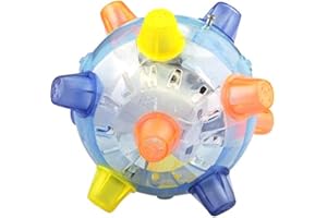 Bprtcra Children Music Dancing Ball, Baby Music Shake Jumping Ball Flash Bouncing Ball LED Disco Ball Sensory Developmental Toy Kids Early Educational Game for Toddlers (Green Color)