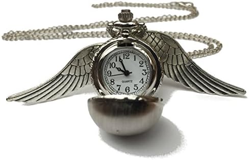 Chamber37Angel Wings Quartz Pocket Watch Necklace