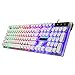 Produktbild Jagd auf den Leopard G21 Spiel Schlüssel Ratte Punk Retro High Key Hut Computer Glowround Key Slot USB-Tastatur Gaming Tastatur und Maus Set, LED Hintergrundbeleuchtung (Weiß)