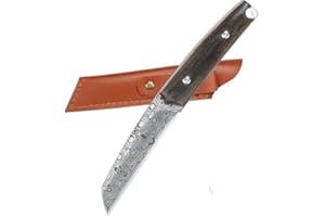 Galica Couteau à Fruits et Légumes - Couteau d'Office et de Cuisine - Avec Étui en Cuir PU - Acier Inoxydable