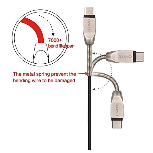 Onite 1.8M USB 3.1 Type C Kabel Ladekabel Datenkabel Adapter für LG G5, Huawei P9 / Plus,Google Nexus 5X / 6P, Microsoft Lumia 950XL und weitere (Blau) - 3
