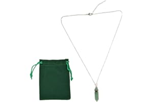 Pandiui23 Pendentif en pierre naturelle, collier de chakra en pierre, pendentif perle de pierres naturelles