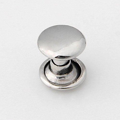 Ecloud Shop® 100pcs 9mm Silber Kupfer Runde Leder Fertigkeit DIY Rapid-Bolzen Nieten Lochen für Gürtel - 2