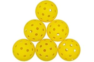 KOFULL Lot de 6 balles de Pickleball d'extérieur avec 40 Trous, Lot de 6 balles avec Une Grande durabilité, Rebond Meet USAPA