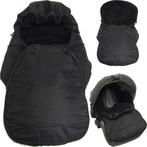 BABY TRAVEL LUXURY UNIVERSAL CARSEAT FOOTMUFF - BLACK