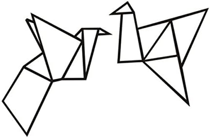 Geometric Origami Cranes PVC Wall Stickers Home Decoration