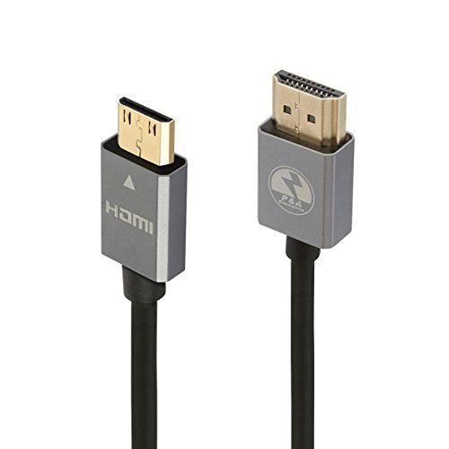 P&A Mini-HDMI Stecker (Typ C) zu HDMI Stecker (Typ A) Kabel 1m - Schwarz