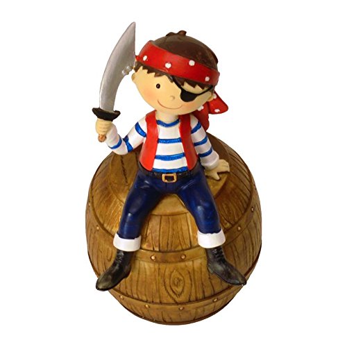 Preisvergleich Produktbild alltoshop Seeräuber auf Fass Spardose - Seeräuber Sparbüchse Seemann Sparschwein Meer