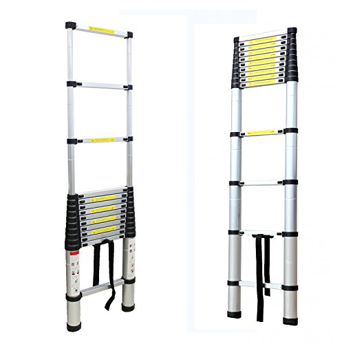 Teleskopleiter aus Aluminium 4.10 m – zusammenklappbar mit Tragetasche – Norm EN131 – 2 Jahre Garant - 2