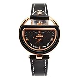 longqi Armbanduhr Creative Luxus Leder Trageriemen Damen Armbanduhr mit Hohl Skelett Casual weiblich Uhren schwarz