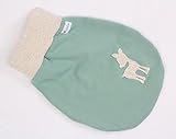 „Lilakind“ Schlafsack Strampelsack Pucksack Mint Sweat Ecru Melange Reh Applikation - 4