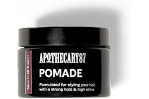 Apothecary 87 Pomade | Water Based Hair Pomade | High Shine Finish, Strong Hold, Medium Weight | All Hair Types | Premium Formulation | 50ml