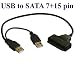 Produktbild USB 2.0 auf SATA 7+15 Pin Adapter Kable f. 2.5" HDD Festplatten