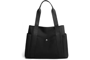 DKIIL NOIYB Nylon Tote Bag Shoulder Bag for Women, Multi-pocket Tote Purse Waterproof Nylon Hobo Bag The Tote Bag Lightweight Tote Bag with Compartments