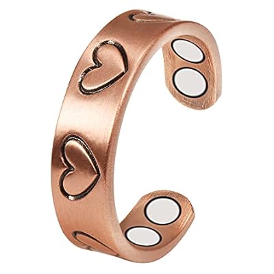 EnerMagiX Pure Copper Magnetic Rings, Copper Rings for Women with 4 Magnets, Jewelry for Ladies