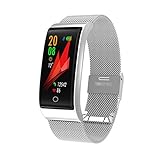 TPulling Mode Intelligente F4 Smartwatch Armbanduhr Multi Sport Modus Puls 0.96 HD-Auflösung Vollfarb-Bildschirm Metall Herzfrequenz Tracker Wasserdicht IP67 (Silber)