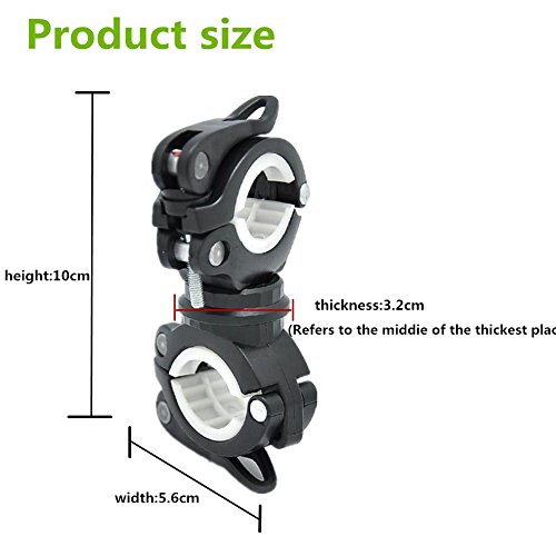 zhixie Universal 360 drehbar Fahrrad Lenker Mount LED Taschenlampe Taschenlampe Halterung Klemme Clip Grip Halterung - 5