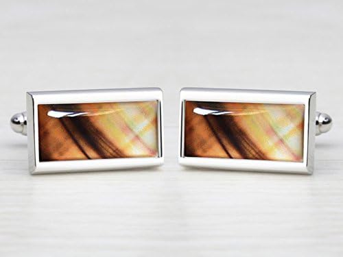 Brown "They Came to Take Us Illusion" Rectangle Cufflinks