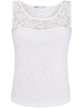 oodji Ultra Damen Tailliertes Spitzentop