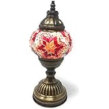 Orientalische Mosaiklampe 100% Handgearbeitet Türkische Lampe Einzelstück Stehlampe Mosaik Tischlampe Unikat Rot