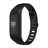 Smart Uhrenarmband mit Fall und Werkzeug für Garmin Vivofit 3, vneirw Weich Silikon Armbanduhr Ersatz Band Armband Armband Batterien Zubehör, schwarz