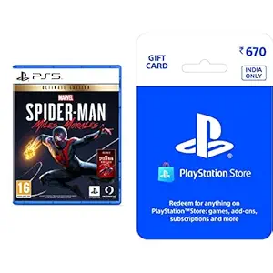 PS5 Marvel's Spiderman Miles morales Ultimate Edition&PlayStation (PSN) WALLET TOP- UP INR 670 (PS5/PS4)