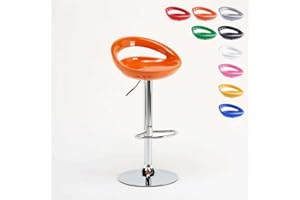Produce Shop Sgabello da Bar Cucina Alto penisola Girevole Regolabile poggiapiedi Hollywood - Arancione