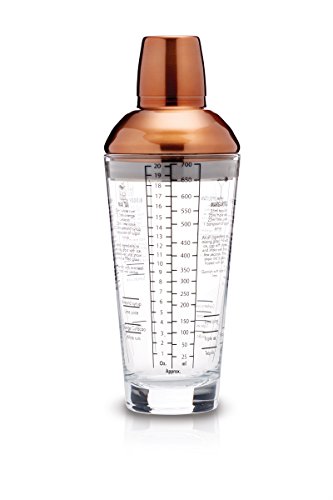 Bar Craft Boston Cocktail-Shaker, Glas, 650 ml, Kupfer-Finish