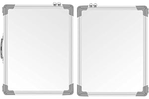 S SIENOC - Lavagna bianca cancellabile a secco con mini cavalletto commutabile per ufficio (40x30cm (2-in-1))