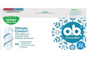 o.b. Tampones originales Super Plus con ranuras curvadas/Para una protección fiable ideal para días muy fuertes/Pack de 32