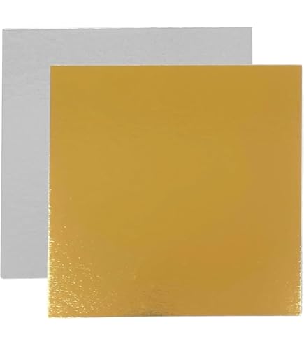 Sottotorta Quadrato Decora In Pasta Di Cellulosa | 30x30cm, Spessore 1.2cm | Rivestito In Alluminio | Per Torte Pesanti E Decorazioni